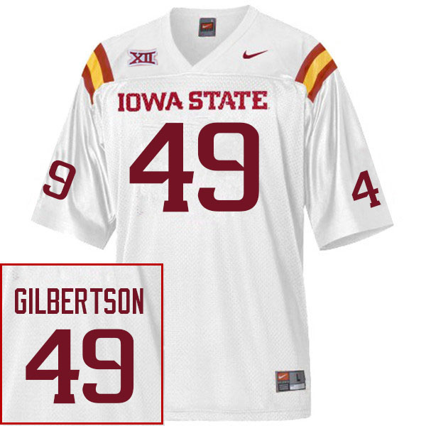 Men #49 Kade Gilbertson Iowa State Cyclones College Football Jerseys Stitched Sale-White